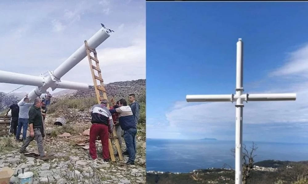 Τρομοκρατεί το καθεστώς Ράμα! Έλληνες της Χιμάρας ύψωσαν σταυρό σε Ιερά Μονή και καταδικάστηκαν